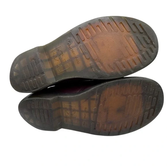 Dr. Martens Burgundy Leather Oxfords with Yellow Laces - Size 6 - Picture 7 of 11